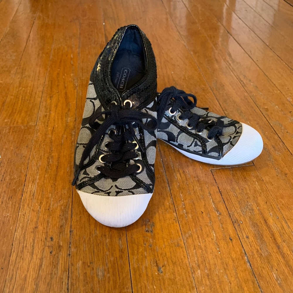 Coach sneakers with black sequin accent